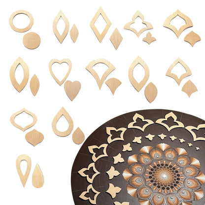 DAFENCHI 364 Pcs Wooden Mandala Painting Stencils, Dot Drawing Tools for Mandala Patterns, Drawing Stencils for Wood & Flat Surfaces, Portable Art Drawing Kit Painting Template