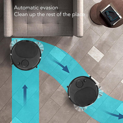 Smart Sweeping Robot Vacuum Cleaner, ABS Multifunctional with USB Charging, Automatic Avoidance (Black)