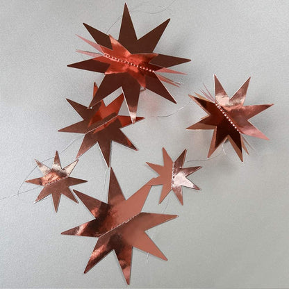 Decor365 Glitter Black Rose Gold Star Garland Twinkle Little Star Party Decoration Hanging Decor Backdrop Banner