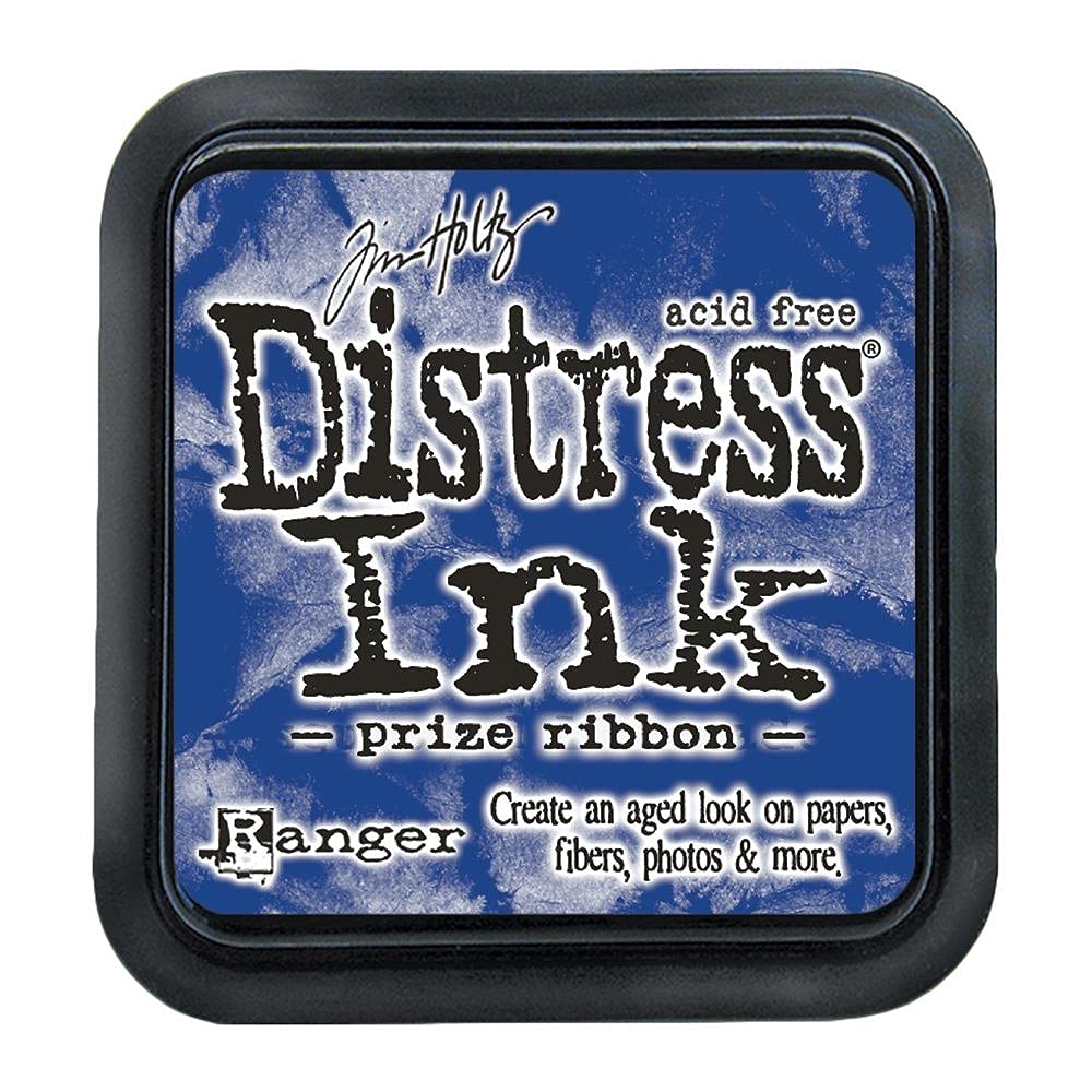 Tim Holtz Distress Prize Ribbon Bundle - Distress Ink and Distress Oxide - Pads, Reinkers and Tools - 5 Items, Prize Ribbon Blue