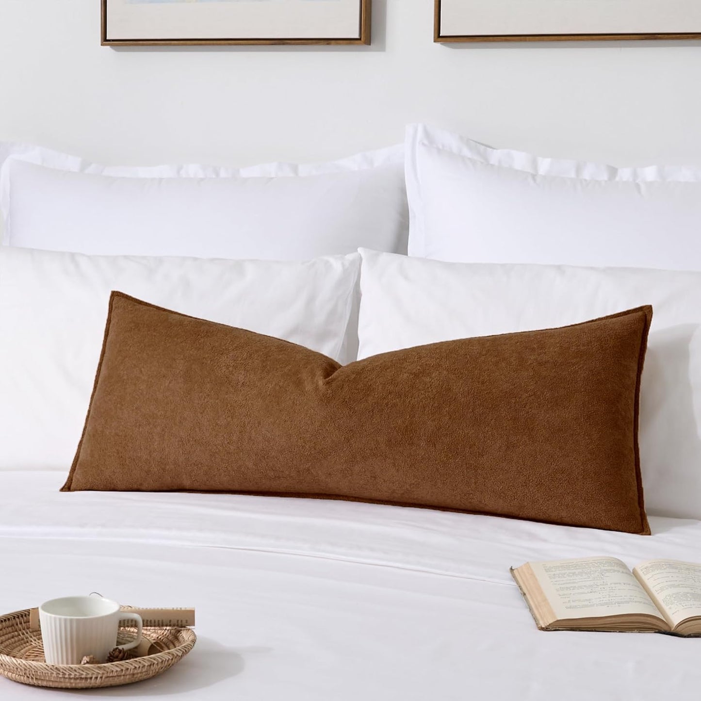 14x36 Inch 1 Pack Kevin Textile Long Lumbar Cover Soft Boucle Textured Decorative Waterproof Rectangle Cushion Elegant