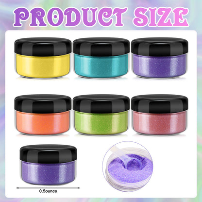 Heigble 6 Pcs 0.5 Ounce Glitter Embossing Powder Set for DIY Crafts Greeting Cards Making Scrapbooking Wedding Invitations (Bright Color)