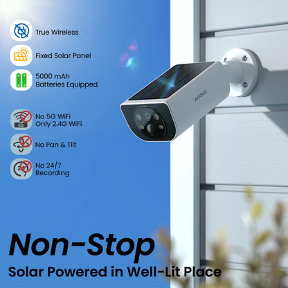 Cameras for Home Security-2.4GHz Wireless Security Camera Outdoor with AI Motion Detection & Siren, Non-Stop Solar Powered Charging, 2K Color Night Vision, SD/Cloud Storage, Waterproof, S1 4P