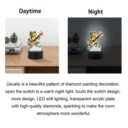 JISHSHAY Diamond Painting Night Light Diamond Art Table Lamps Gem Art LED Lights Gem Painting Desk Lamp Mosaic Kits for Adults DIY Kits for Adults with Special Shaped Crystal Frog