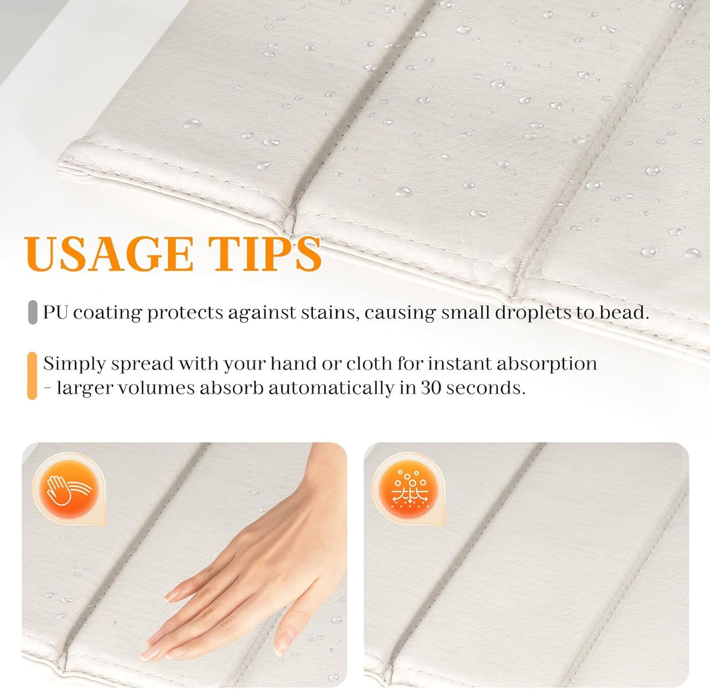 2-in-1 Countertop, Set, Stone Drying Mat Kit Faucet Mat for Kitchen Sink & Drying Stone for Quick Dry Diatomaceous