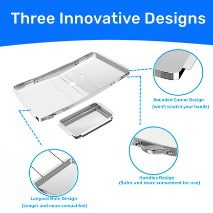 Grill Grease Tray Replacement for Dyna Glo with Catch Pan, Universal 25"-34" Adjustable Drip Pan Replacement for 4/5/6 Burner Gas Models from Nexgrill Charbroil Kenmore Expert Grill BHG Grease Tray