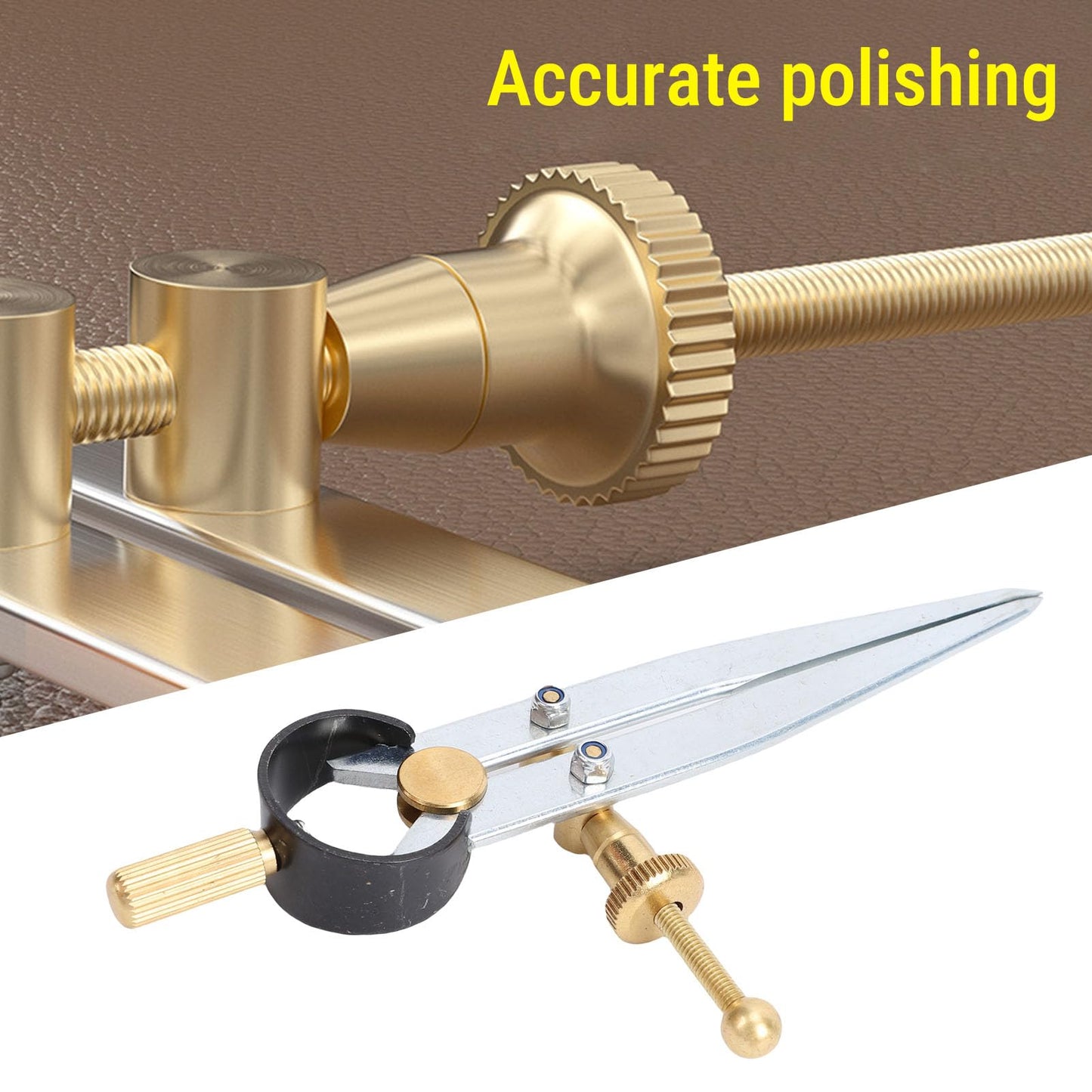 YUEHISY Spring Wing Divider Caliper, 4in Drafting Compass with Leather Creaser, Adjustable Lockable Tool, for Geometry Craft Work