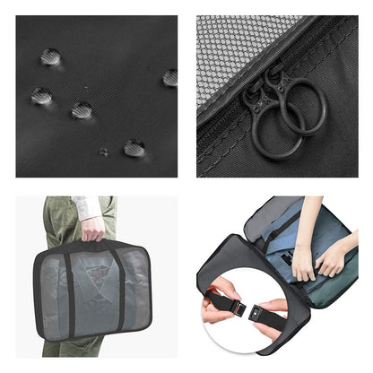 Packing Cubes 7 Pcs Travel Luggage Packing Organizers Set with Toiletry Bag (Black)