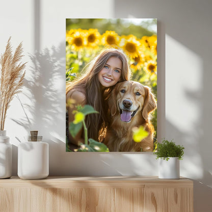 Skiennix Personalized Photo Canvas Print - Custom Wall Art for Family & Pets | Perfect Gift for Any Occasion