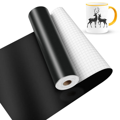 Matte Black Permanent Vinyl, Lya Vinyl Matte Black 12" x 50Ft Permanent Adhesive Roll for Cutting Machine, Vinyl Roll for Craft Cutter