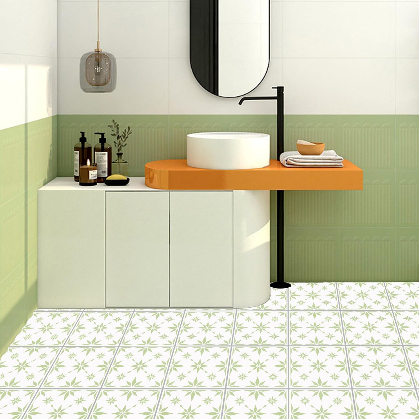16PCS Floor Tile Stencils Set - 8 x 8 Inch Reusable Mexican Talavera & Spanish & Mandala Stencils for Painting on Floors, Tile, Concrete Patio, Wall, Furniture, Vase, Porch