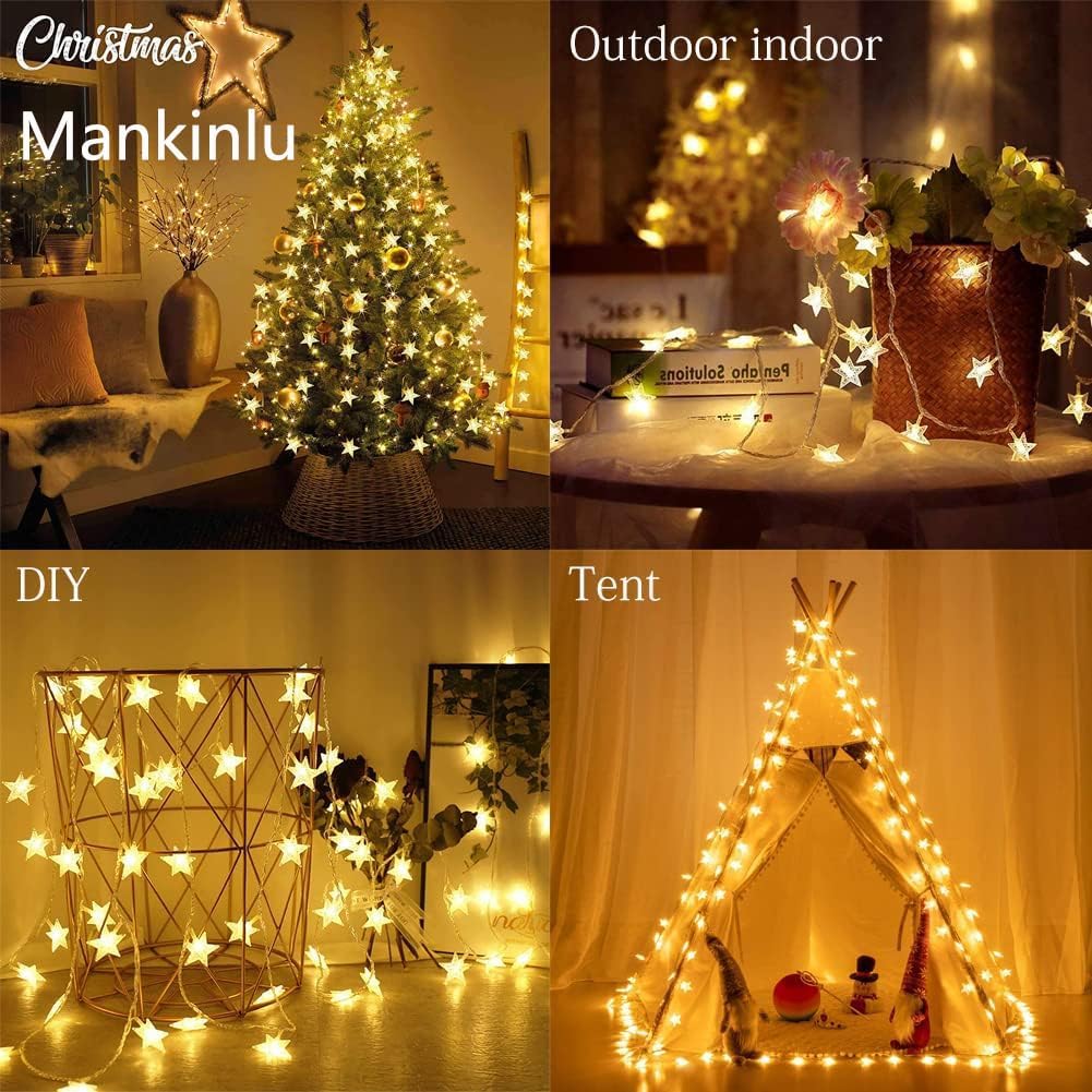 50 25 8 Star String Lights LED ft Waterproof Christmas Fairy Lights Modes Star Twinkle Fairy Lights Battery Operated