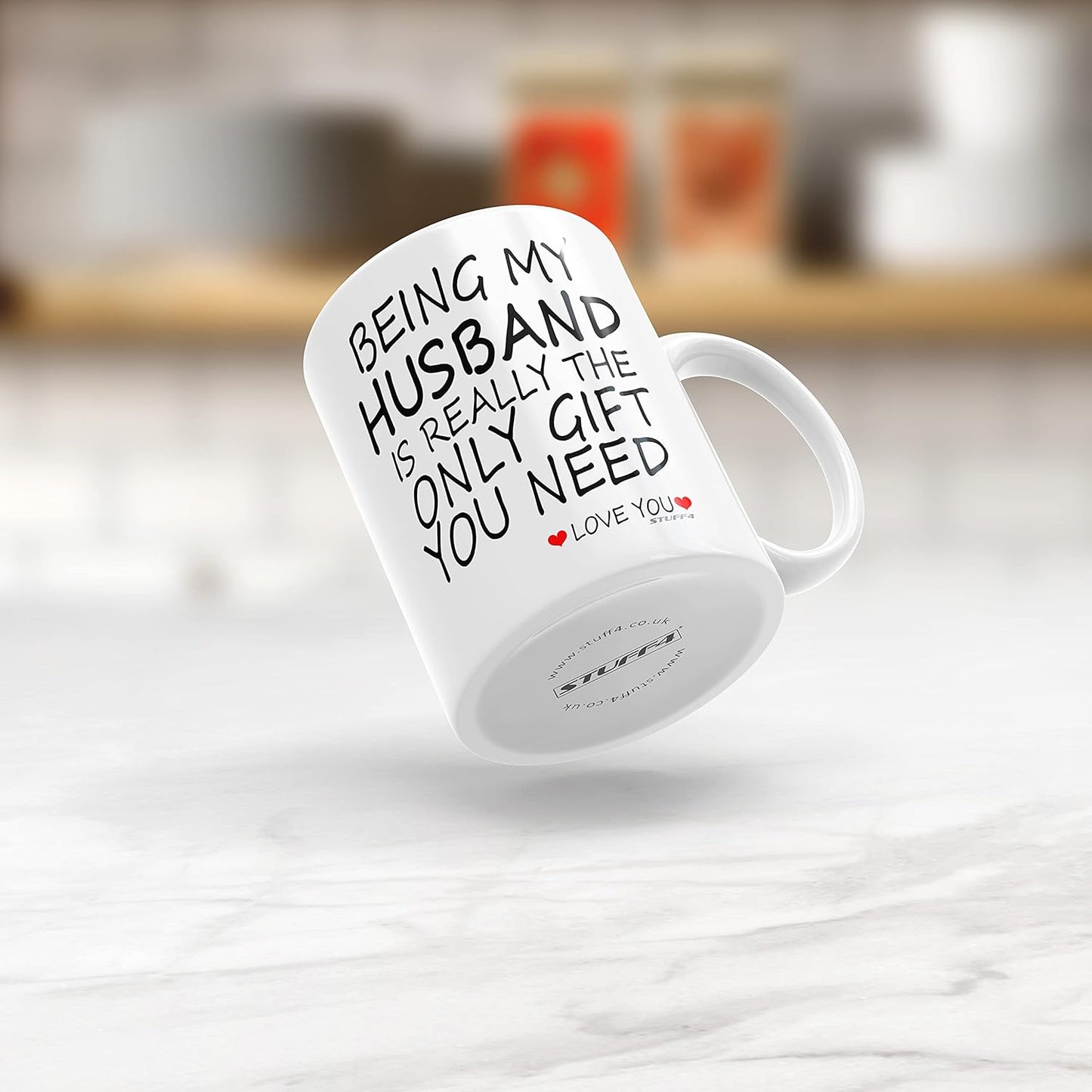 Stuff4 Valentine's Day Mug for Him - Being My Husband Gift from Wife, 11oz Ceramic Coffee Cup, Dishwasher Safe, Made in