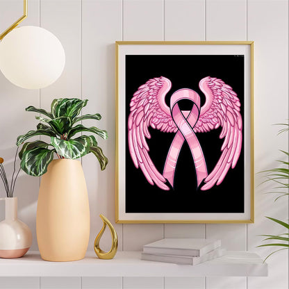 YL Mainland Breast Cancer Awareness Ribbon Funny Diamond Painting Kits for Adults Personalized Diamond Art Kits for Home Wall Decor 12x16 inch