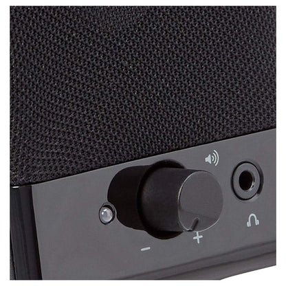 Amazon Basics USB-Powered Computer Speakers for Desktop or Laptop PC with Volume Control, Plug-N-Play, Black