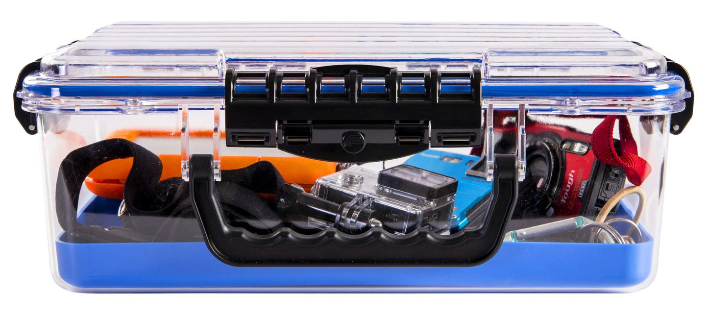 Plano Guide Series 3700 Field Box Waterproof Case, Blue, Large, Waterproof Dry Box with Wrist Strap for Boat, Kayak, and Camping, Outdoor Gear Storage, One Size
