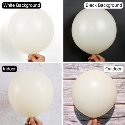 Beige Balloons by [Brand Name] - 150-Piece Pack in Various Sizes | Perfect for Birthday & Wedding Decorations