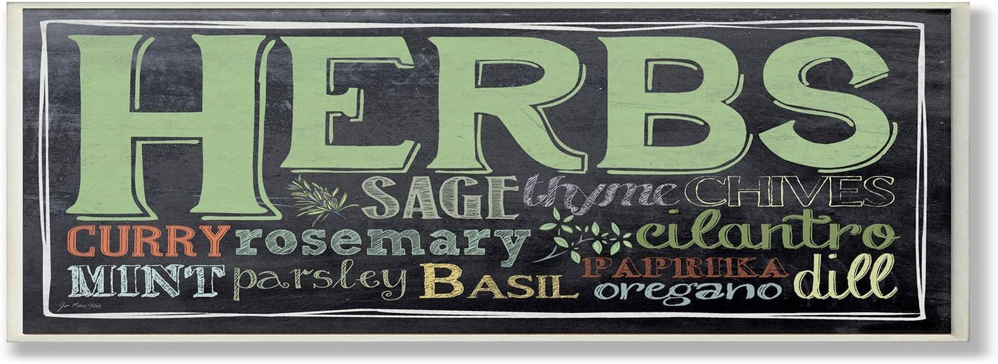7 0.5 17, Stupell Home Dcor Herbs Chalkboard Look Typography Kitchen Wall Plaque, x x Proudly Made in USA