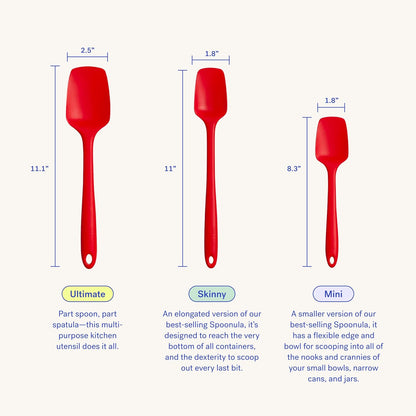 GIR: Get It Right Premium Seamless Spoonula, Non-Stick Heat Resistant Silicone Scraper for Mixing