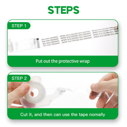 LOCKLOCK Double Sided Tape Light Duty, 40 Pack, 1/2 x 300 inches, Narrow Double StickTape with Dispenser for Crafts, Gift Wrapping, Alternative to Scrapbook Tape, Office School Supplies.