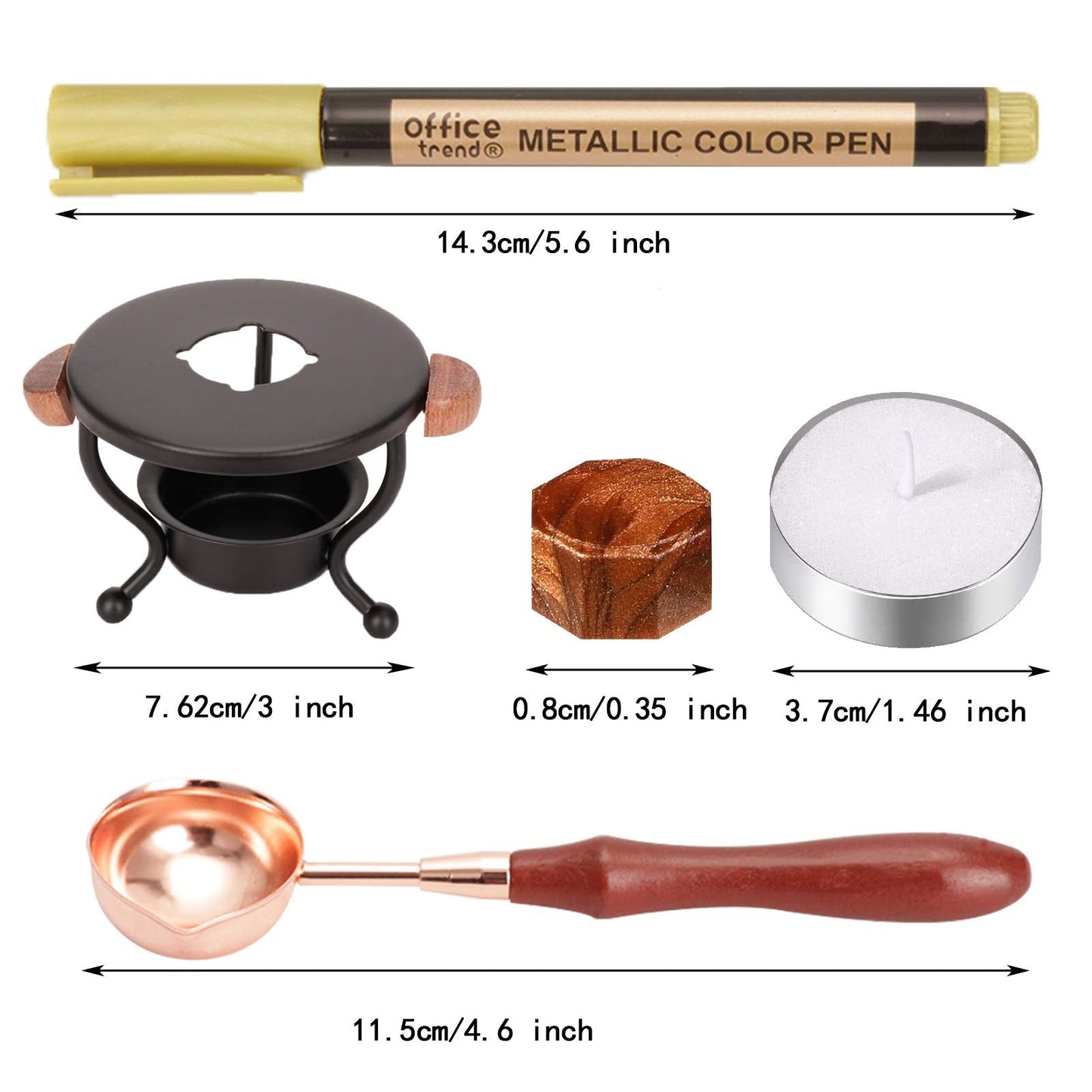 YIPLED Sealing Wax Kit, 310 Pcs With Beads, 2 Pens, Warmer, Stamp Spoon and Candles for Letter Sealing, Envelopes, Custom Invitations - 15 Colors
