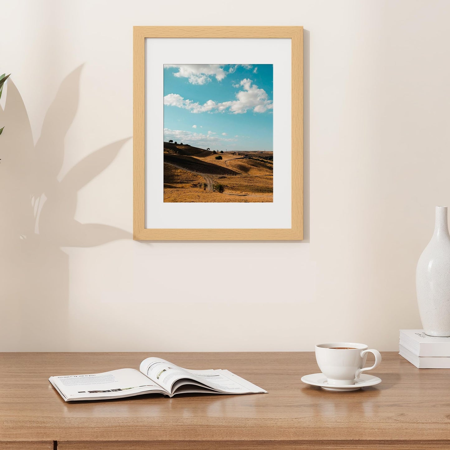 Fun Memories 11x14 Picture Frame, USA-Sourced Beech Wood Photo Frames with HD Tempered Glass, 11x14 Wood Frame Matted to 8x10, Rustic 11 x 14 Picture Frames, Horizontal or Vertical Wall Display