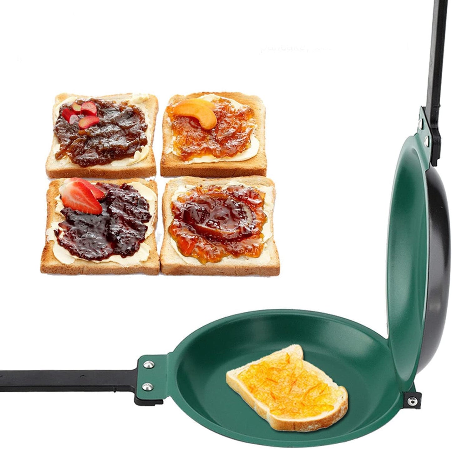 Steel Reversible Non-Stick Pancake Maker Pan, Easy Flip Fry Pan for Fluffy Pancakes, Omelette, Frittata
