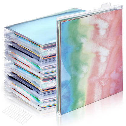 40 Set 12 x 12 Scrapbook Paper Storage Organizer Clear Top Loading Files Plastic Holder with Customizable Tabs for Holding Vinyl Paper Scrapbook Photos