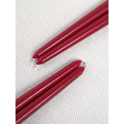 CANDWAX 8 inch Bordeaux Taper Candles Set of 12 - Unscented Smokeless Dripless Tall Candlesticks - Ideal for Home Decor, Thanksgiving or as Christmas Candles - Tapered Christmas Candle Sticks