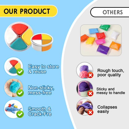 Ocean Buddies Air Dry Clay Kit for Kids - 12 Marine Animal Models with 4 Colors & Sculpting Tools, Ultra Light & Soft Modeling Clay Set, Non-Toxic DIY Arts and Crafts Gift for Boys & Girls Ages 3+