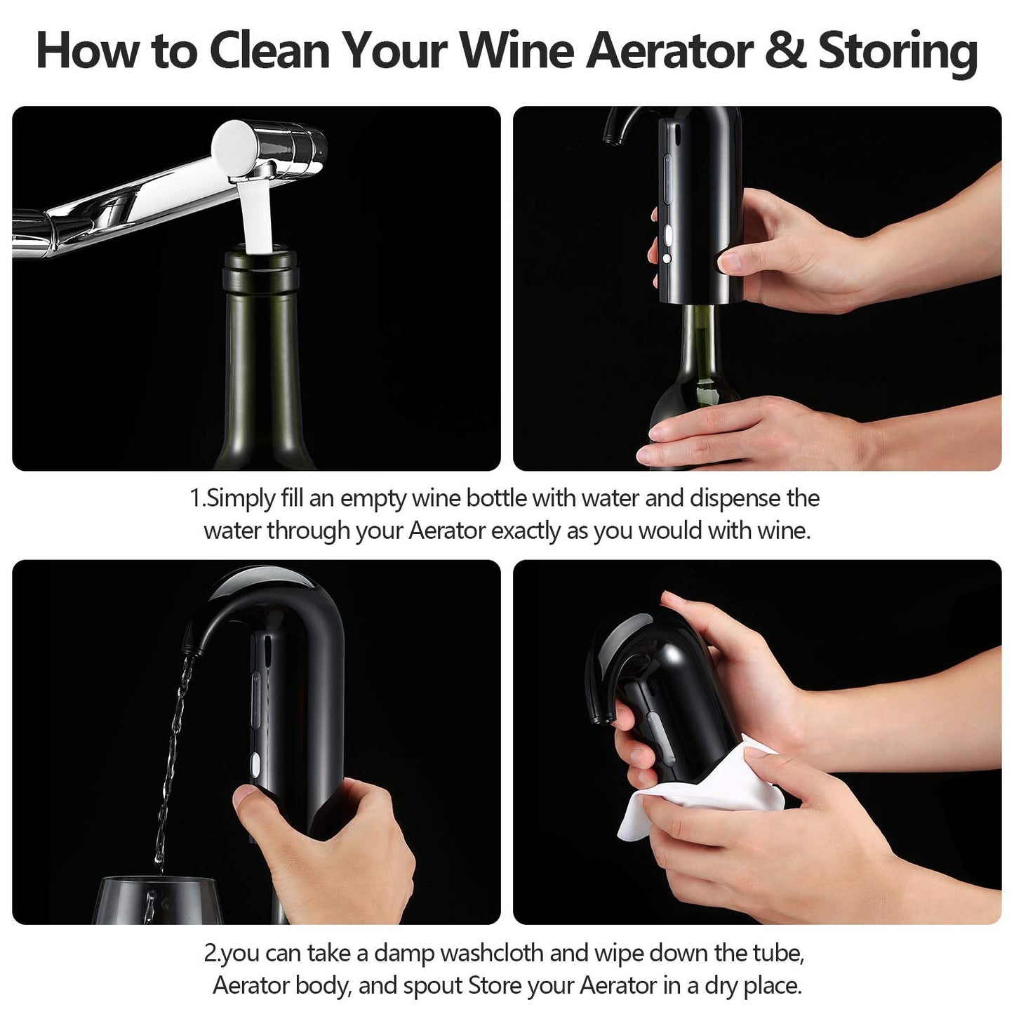 Wine Aerator Electric Wine Decanter Best Sellers One Touch Red -White Wine Accessories Aeration Work with Wine Opener for Beginner Enthusiast - Spout Pourer - Great Mothers Day Gift for Mom