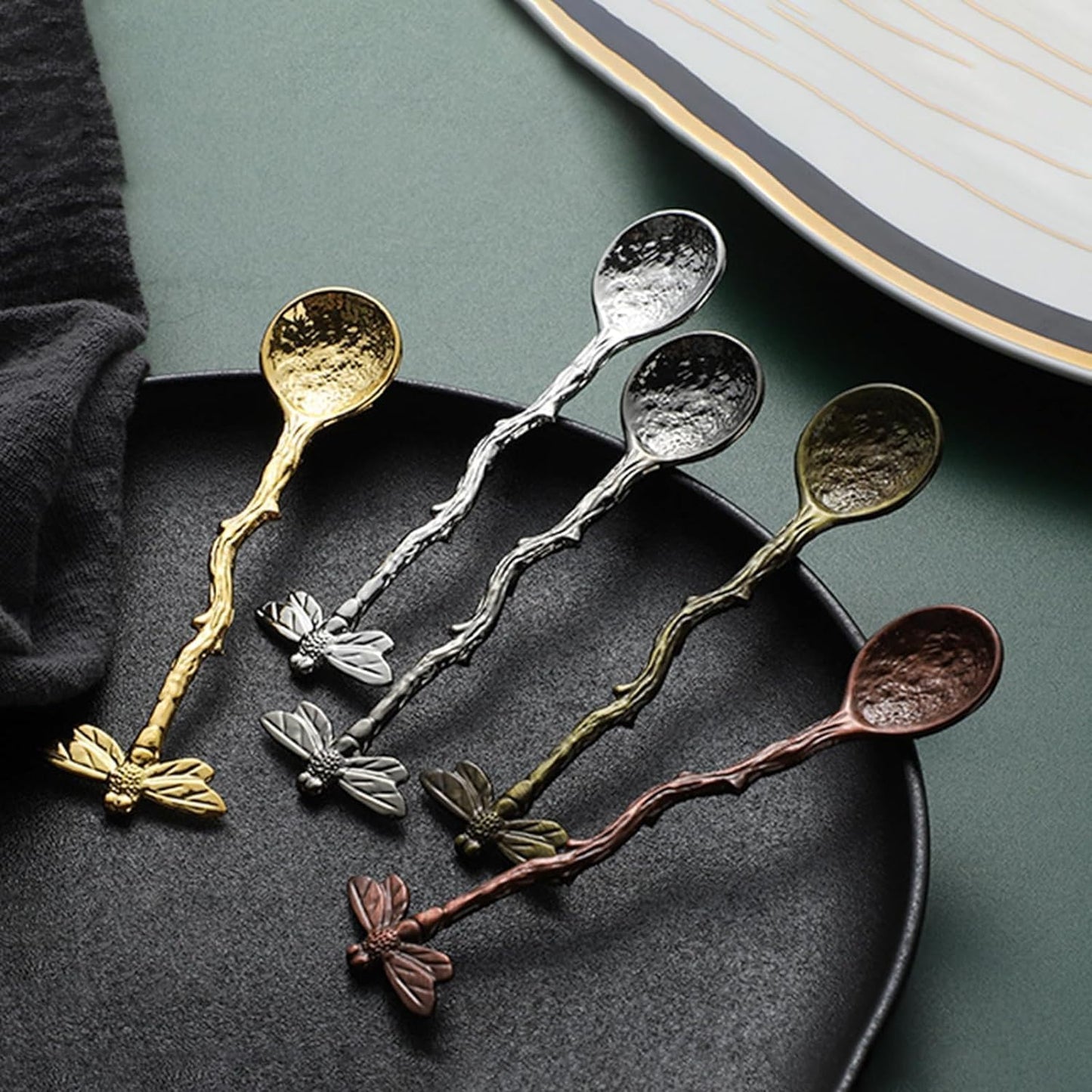 Dragonfly Spoon - Coffee Spoon, Teaspoon, Stainless Steel Tableware for Dessert & Cake
