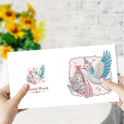 DDGYP 6 Packs Diamond Art Painting Greeting Cards, 5D DIY Diamond Art Cards with Envelopes, Adult DIY Diamond Art Kits, Handmade Greeting Card Set for New Family Celebrations & Gift Giving