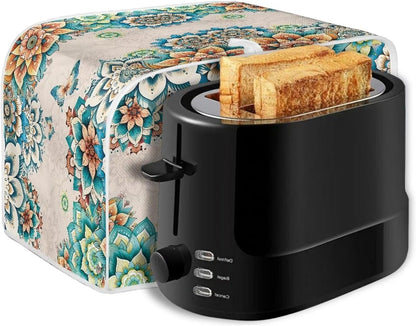 2 Slice Toaster Covers Boho Butterfly Print, Washable Kitchen Appliance Protector, Anti-Sputtering Cover