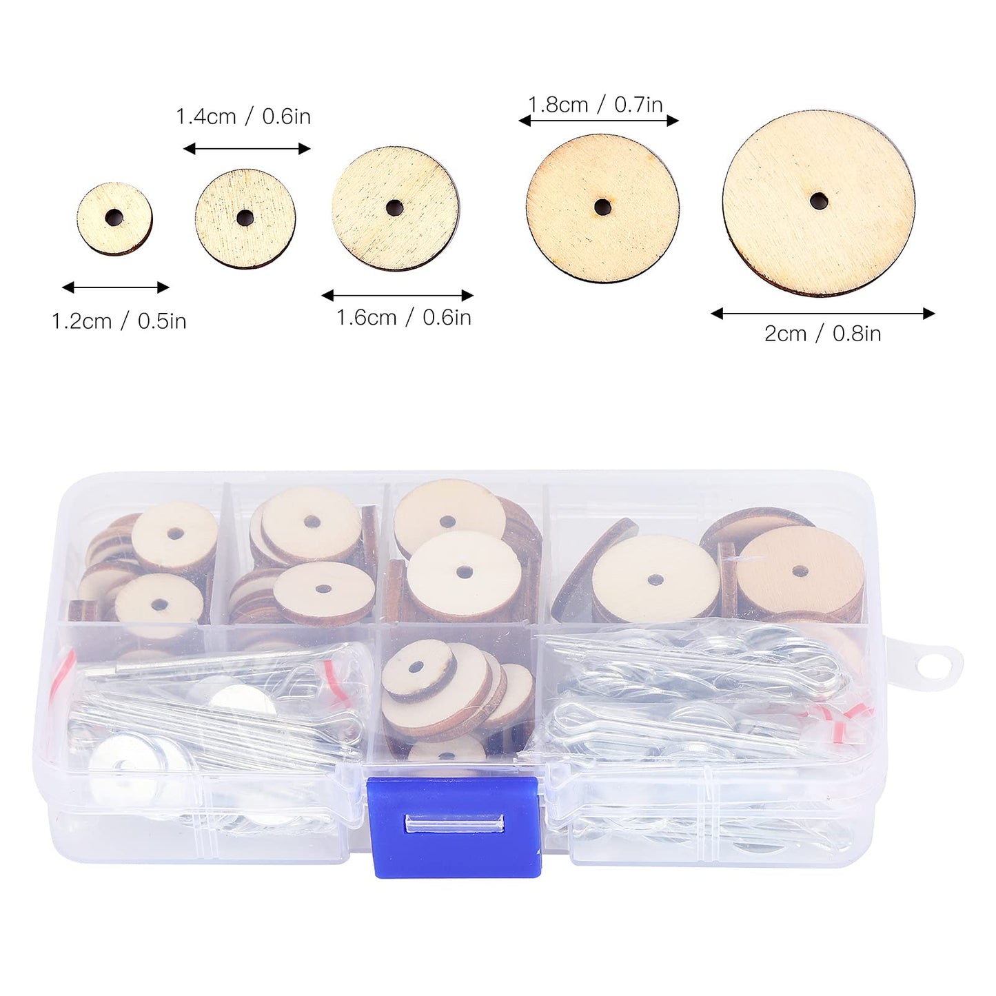 50 Set Doll Joints Cotter Pin Skeleton Movable Engage Bolt for Teddy Bear Making Supplies - Wood