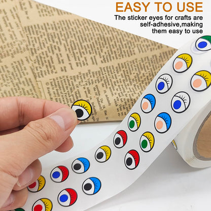 4000 pcs Eye Stickers, DaKuan 2 Models Eyeball Stickers, Eyes for Crafts, Sticker Eyes, for Handmade DIY, Crafts and Decorations (Black and White and Colour)