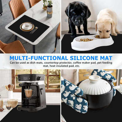Gartful Oversize Silicone Mat for Crafts, 31.5 x 23.6 inches 1.2mm Thick Silicone Craft Pad for Jewelry Casting Resin Molds, Countertop Protector, Nonstick Placemat, Counter Table Mat, Black