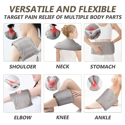 Heating pad Microwavable with Washable Cover 6 * 12" Microwave Moist Heat Pad for Neck Shoulder, Cramps, Back Pain Relief, Warm Compress Rice Bean Bag Hot Pack for Muscles, Joints, Lavender