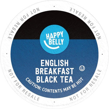 Happy Belly - English Breakfast Tea Pods | 24 Count Compatible with 2.0 K-Cup Brewers