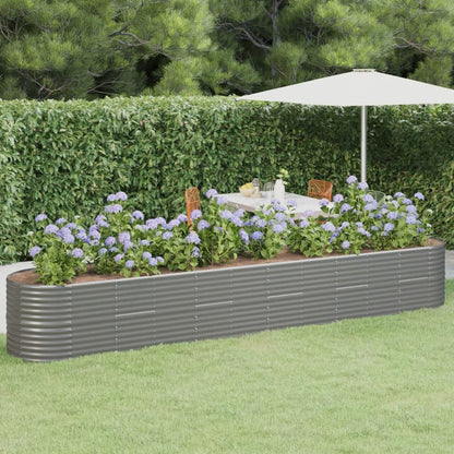 Mhdvray Large Oval Raised Garden Bed 173x173x27 in, Heavy-Duty Powder-Coated Steel Planter Box for Vegetables Flowers Herbs, Spacious Outdoor Raised Bed for Patio Balcony Modern Grey