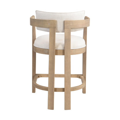 Christopher Knight Home Set of 2 Ryland Modern 26" Counter Height Bar Stools, Fabric Upholstered Counter Stools,Wooden Kitchen Island Armchair with Footrest, Round Backrest, Soft Seating,Beige+Natural