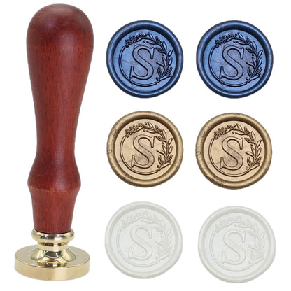 Sealing Wax Stamp Kit with Electric Wax Seal Warmer, 732 Pcs Waxseal Beads, Initial Alphabet Sealstamp, Spoon, Letter Sealingwax Kit (S)