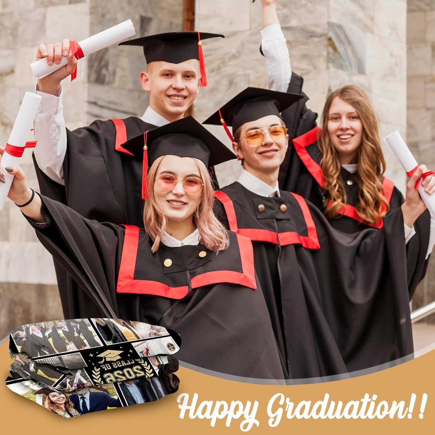 2026 2026 Personalized Graduation Blanket with Pictures, Graduation Gifts for Women & Men,Custom Class of Photo Gifts