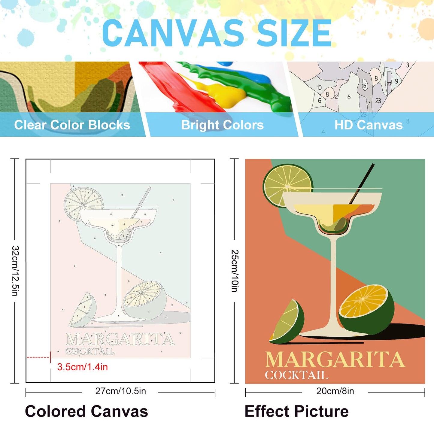 6 Pack Paint by Numbers Kit for Adults Beginners - 8x10 Inch Cocktail Adult Paint by Number Kits on Canvas, Cocktail DIY Acrylic Oil Number Painting Kits for Adults, Perfect for Gift Home Decor