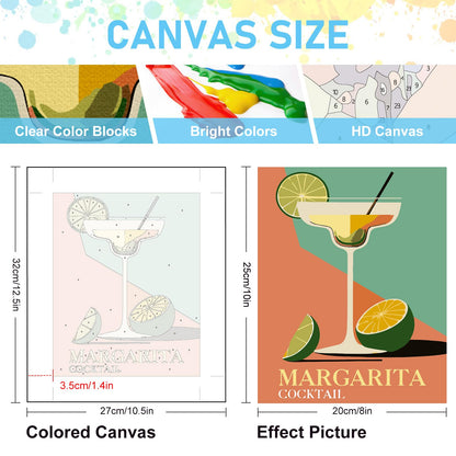 6 Pack Paint by Numbers Kit for Adults Beginners - 8x10 Inch Cocktail Adult Paint by Number Kits on Canvas, Cocktail DIY Acrylic Oil Number Painting Kits for Adults, Perfect for Gift Home Decor