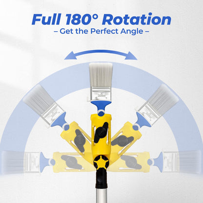 Prozwee Upgraded Multi-Angle Paint Brush Extender Holder，Extension Pole Attachment Fits Most Rollers, Brushes & Scrapers, Easily Reach Ceilings, Walls & Corners