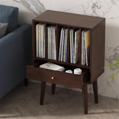 uP9sF2mD DVD Shelf Organizer Vinyl Record Cabinet with Drawers Large Capacity Living Room CD Magazine Storage Rack CD Storage Rack