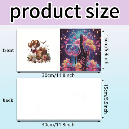 C'eitura 6Pcs Celebration DIY Diamond Art Painting Greeting Cards Kit | Congratulations Thank You Birthday Graduation Cards | All Occasion Party Theme Blank Note Cards for Kids & Adults