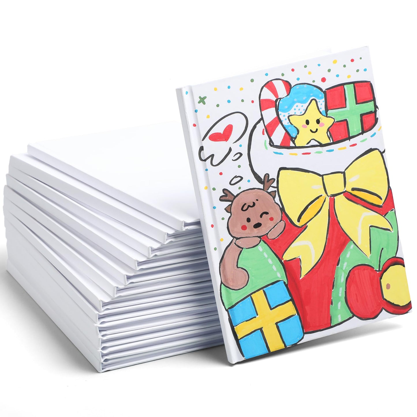 miikoul 12 Pack Hardcover Blank Book,100GSM White Blank Books for Kids to Write Stories,40 Pages 6x8 Inch Blank Page Journal Make Your Own Book Ideal for Teens Reading Writing Drawing Guestbook