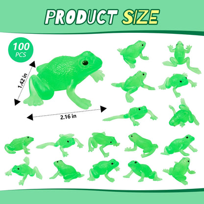 Lewtemi 100 Pcs Mini Fake Frog Toys Decorations Rubber Realistic Soft Decors Food Models for Frog Toy Party Supplies, Crafting Favor, Pendants, Early Education Classroom Prize Photo Props